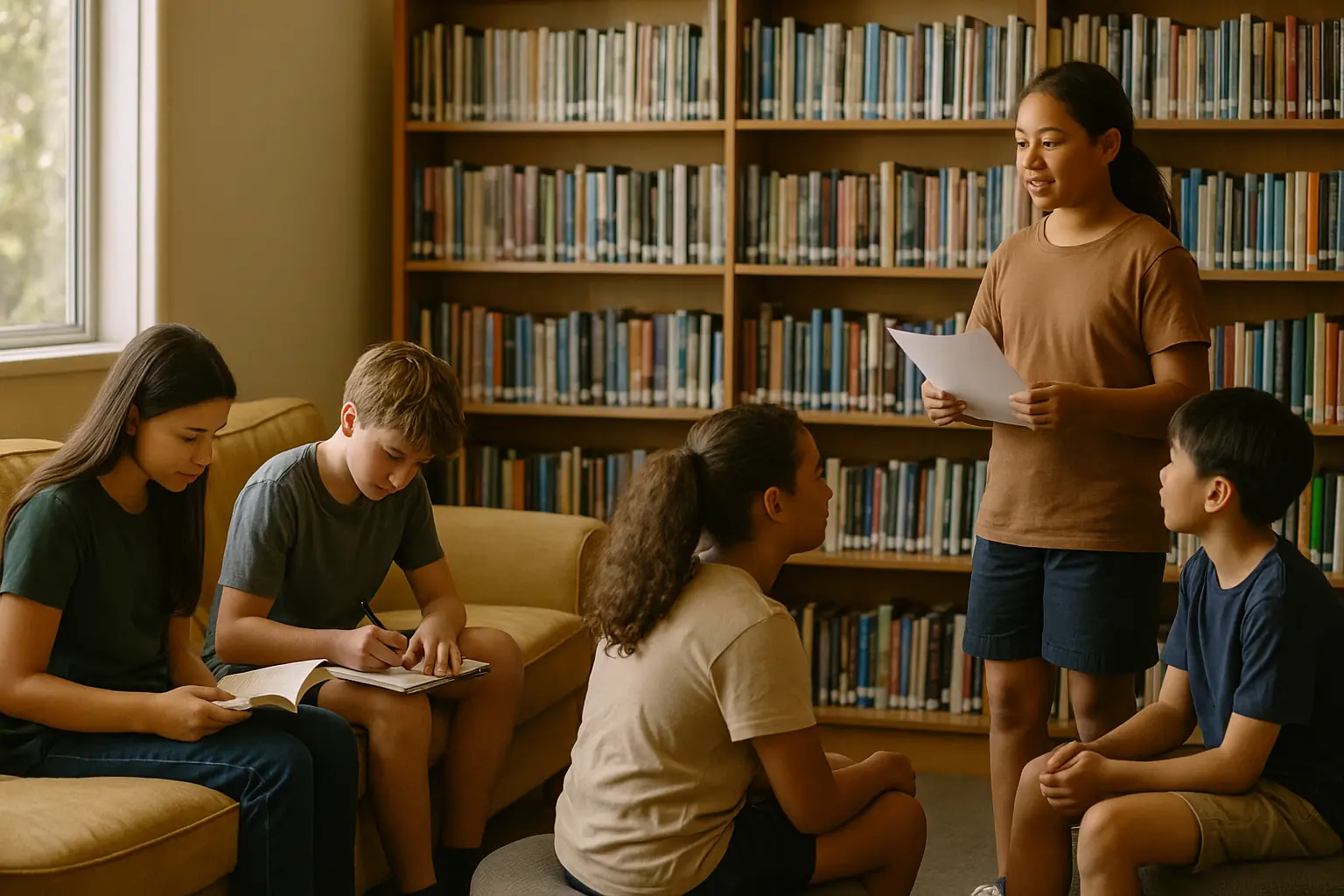 A student annotating a text, highlighting the writer's techniques